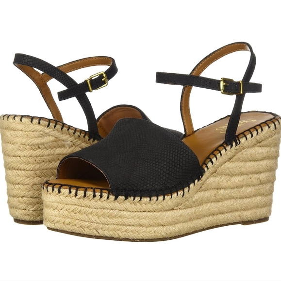 FrancoSarto Takara, Black LE Wedge/Sandals - Picture 1 of 10